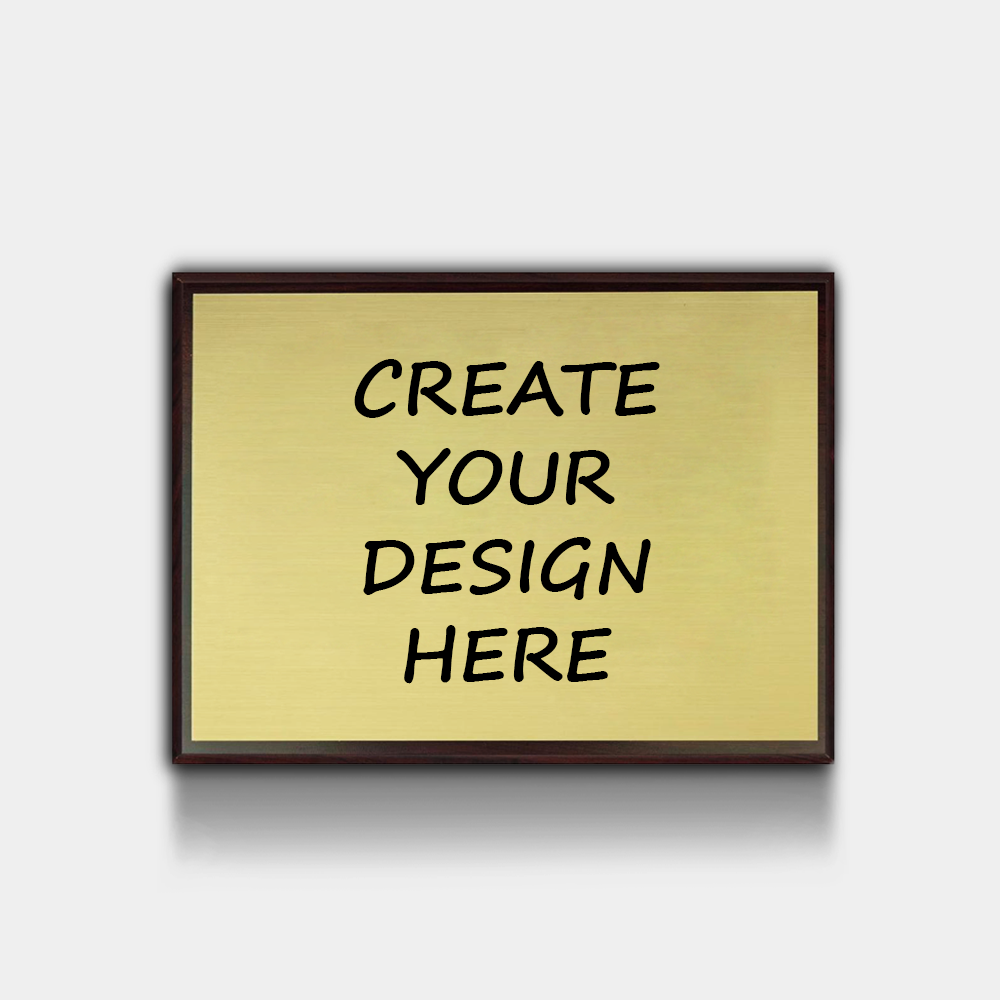 Personalised Printed Plaques Landscape Gold