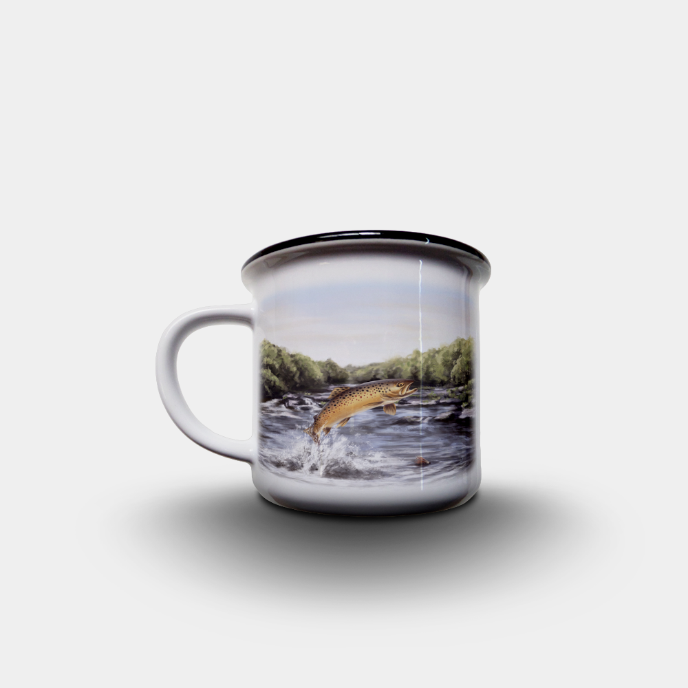 Brown Trout fly fishing game angling  mug personalised 