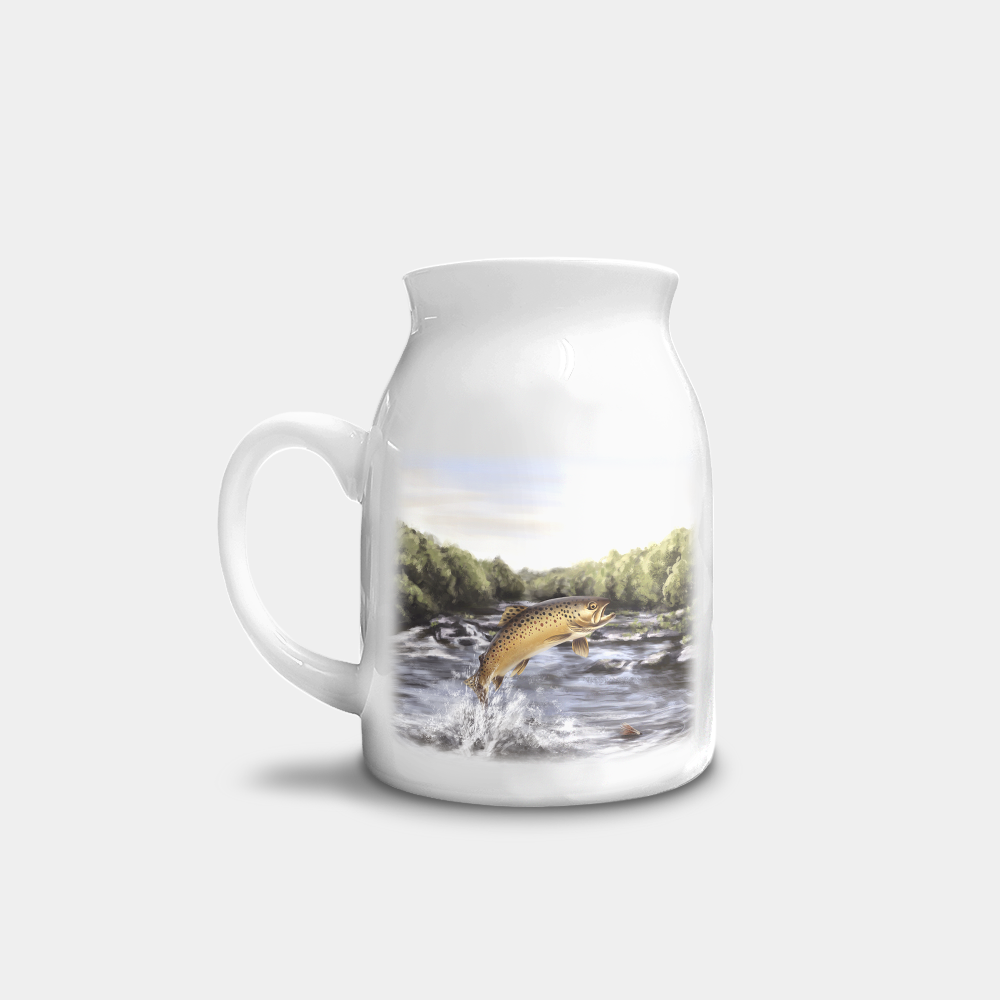Highland Collection - Printed 300ml Ceramic Milk Jug (Brown Trout)
